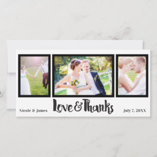 Wedding 3 Photo Love & Thanks Script Thank You