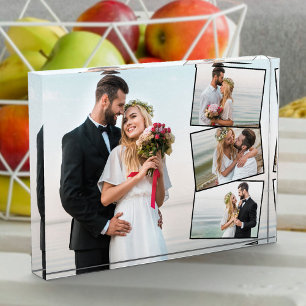 Wedding 4 Photo Collage Zigzag Photo Strip Block