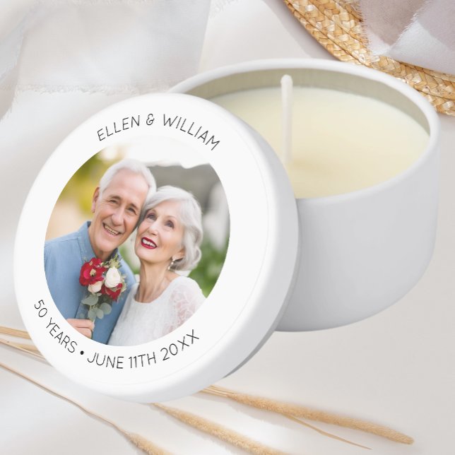 Wedding 50 Year Anniversary Photo Mini Candle Favors (Creator Uploaded)