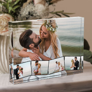 Wedding 5 Photo Collage Zigzag Photo Strip Block