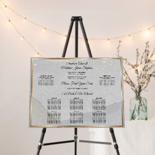 Wedding 6 Table Seating Chart Abstract Stone Foam Board