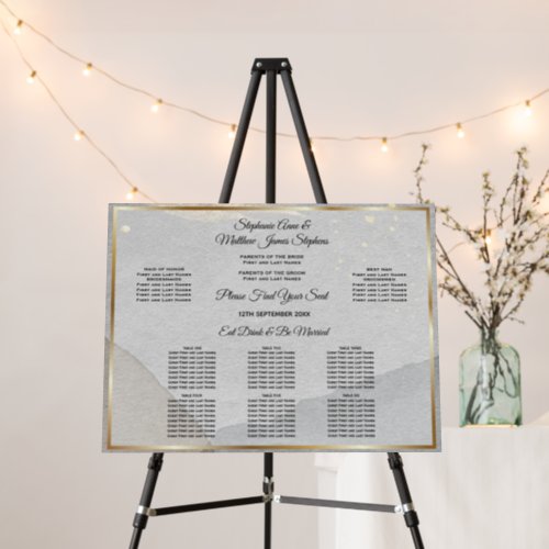 Wedding 6 Table Seating Chart Abstract Stone Foam Board