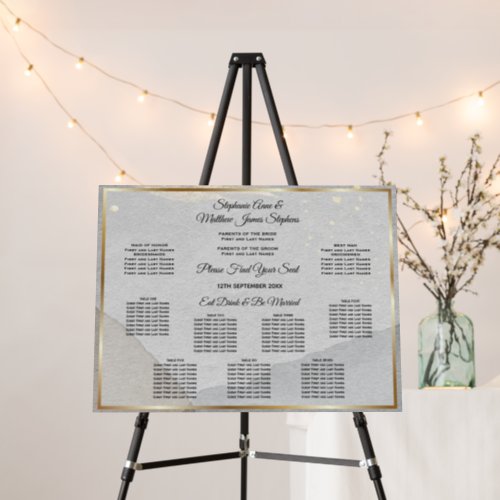 Wedding 7 Table Seating Chart Abstract Stone Foam Board