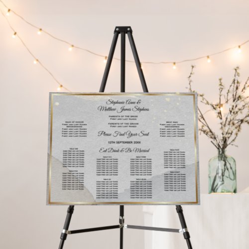 Wedding 8 Table Seating Chart Abstract Stone Foam Board