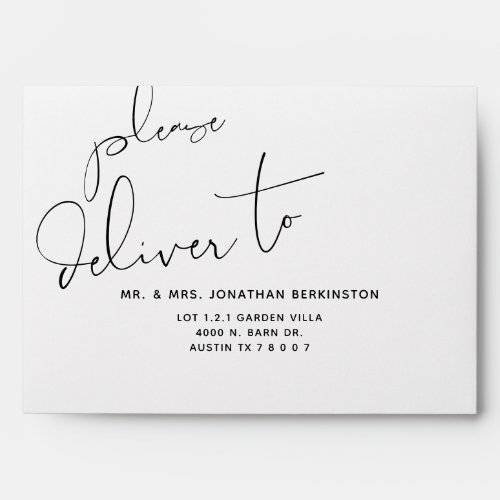 Wedding A7 Envelope in Modern Minimalist themed