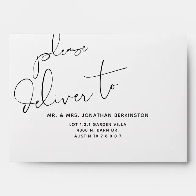 Wedding A7 Envelope in Modern Minimalist themed | Zazzle