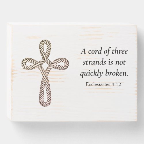 Wedding A Cord of Three Strands  Wooden Box Sign