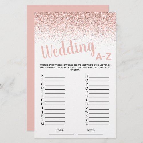 Wedding A_Z Glitter Bridal Game