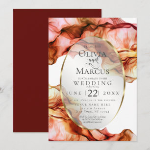 WEDDING   Abstract Watercolor Autumn Colors Invitation