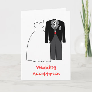 Wedding acceptance Bride & Groom Thank You Card