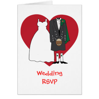 Wedding acceptance Scottish Bride & Groom Cards