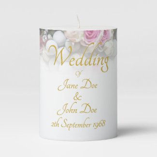 Wedding Accessories - Bride with colorful wedding Pillar Candle