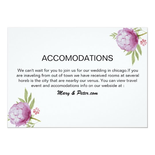 Wedding Accommodation Card | Zazzle.com