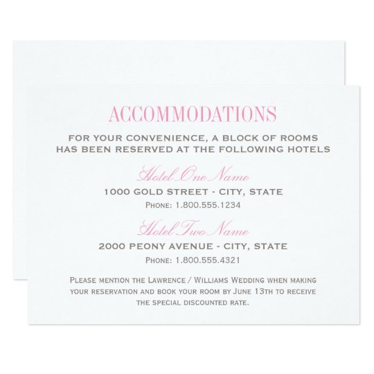 Accommodation Cards For Wedding Invitations Template 5