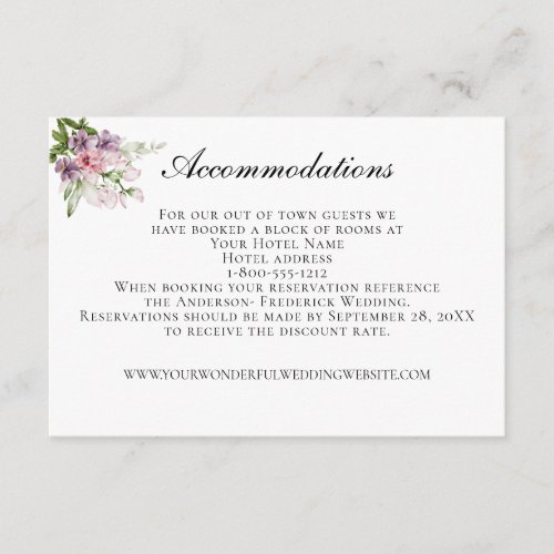  Wedding Accommodations QR code Wedding Website  E Enclosure Card