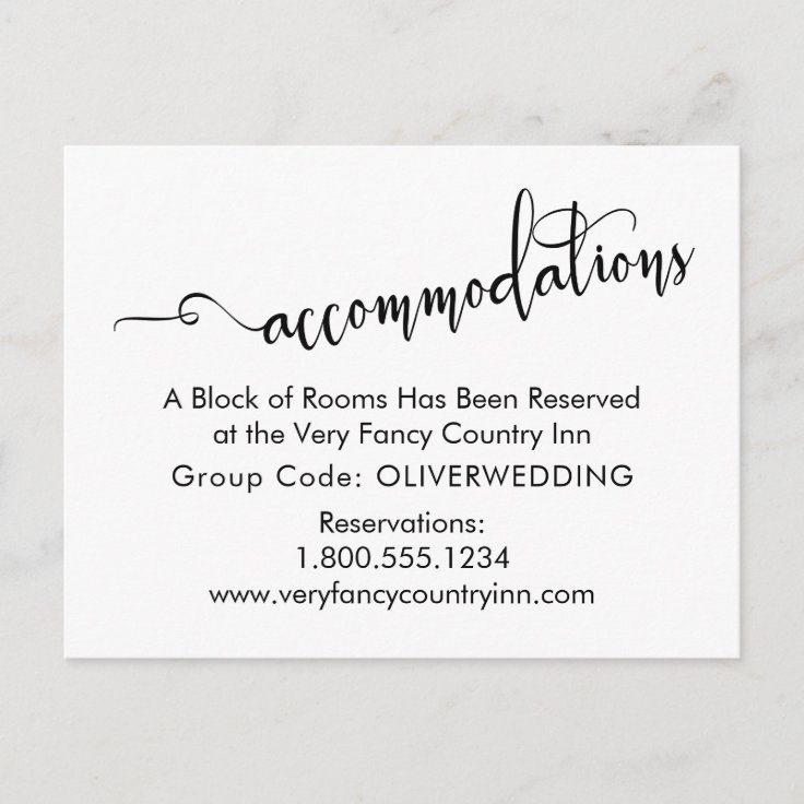 Wedding Typography Enclosure Card Zazzle