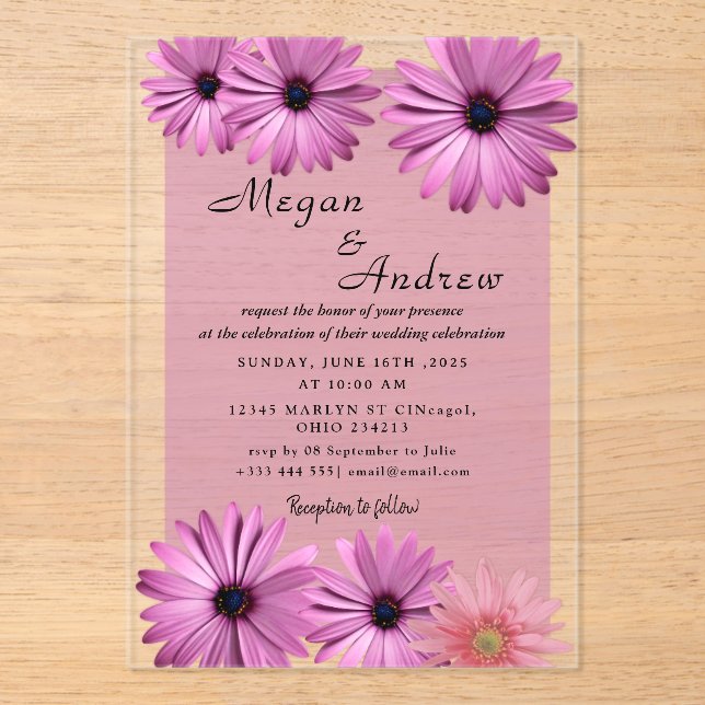 WEDDING Acrylic Invitations (Front)