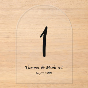 Wedding Acrylic Table Number Sign