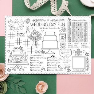 Wedding Activity Pad and Placemat for Kids