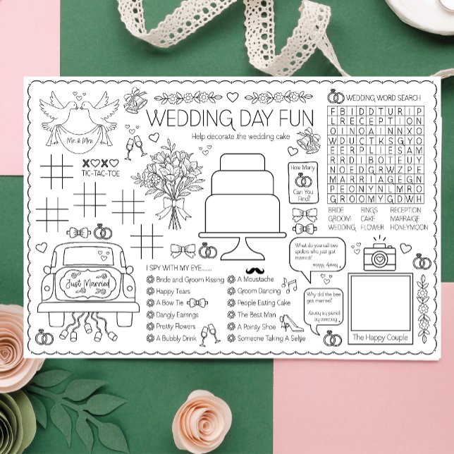 Wedding Activity Pad and Placemat for Kids (Creator Uploaded)