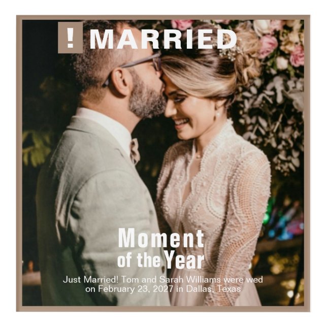 Wedding Add Photo Fun Magazine Cover Acrylic Print (Front)