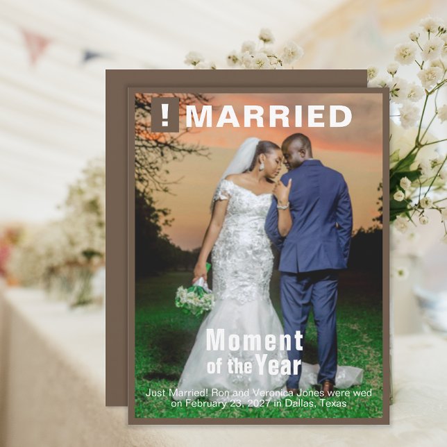 Wedding Add Photo Fun Magazine Cover Card (Creator Uploaded)