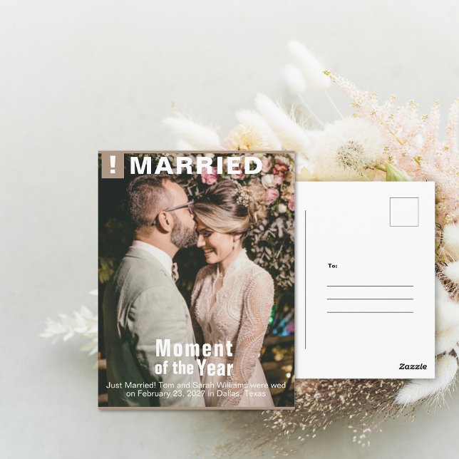 Wedding Add Photo Fun Magazine Cover Postcard (Wedding Add Photo Fun Magazine Cover Postcard (front and back))