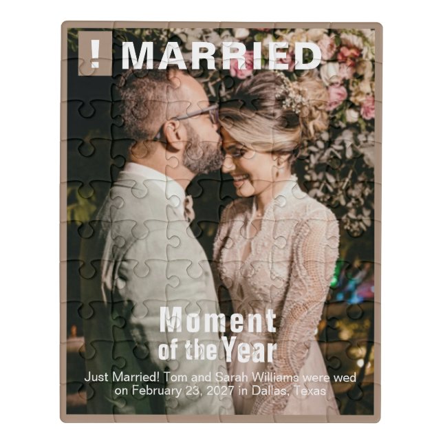 Wedding Add Photo Puzzle Fun Magazine Cover (Puzzle Vertical)