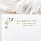 Wedding Address Greenery Rustic Watercolor White Label (Insitu)
