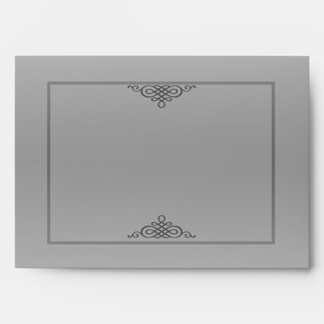 Wedding Address Grey Gold Leaf Envelope A7 101 (Front)