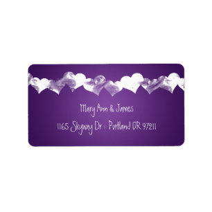 Wedding Address Grunge Hearts Purple Label