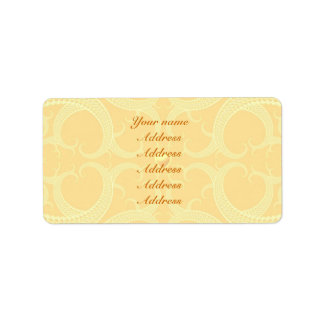 Wedding Address Label - Cream Ivory Gold Pattern