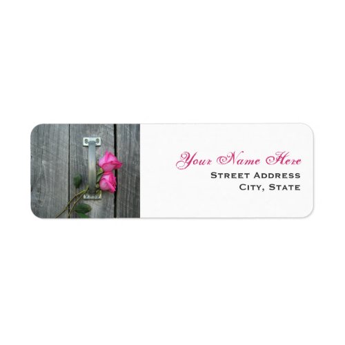 Wedding Address Label _ Hot Pink Roses  Barn Door