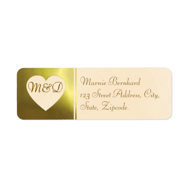 Wedding Address Label | Vanilla Golden Collection (Front)