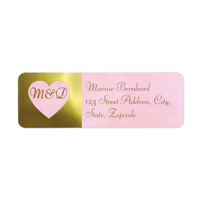 Wedding Address Label | Vintage Rose Pink Set (Front)
