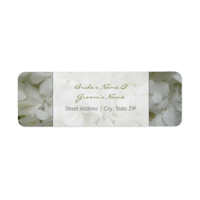 Wedding Address Label - White Flowers (Front)