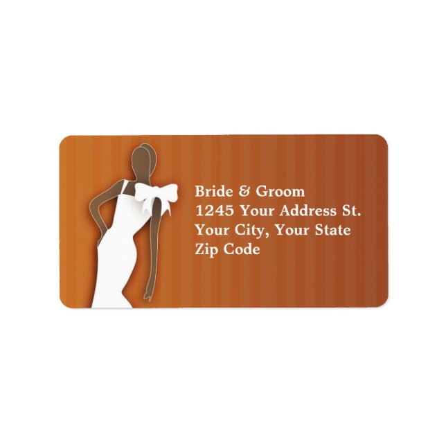wedding address label with bride graphic (Front)