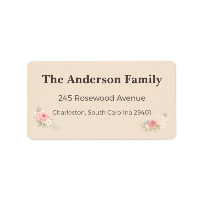Wedding Address Labels | Luxury Floral Return (Front)