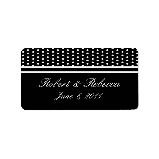 Wedding Address or Favor Label, Polka Dots Label (Front)