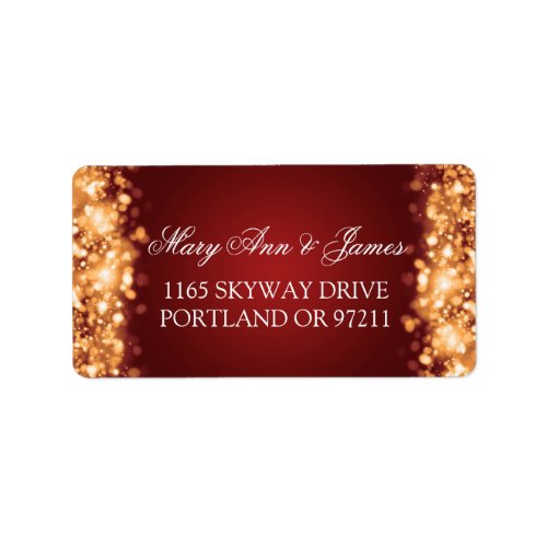 Wedding Address Sparkling Lights Gold Label