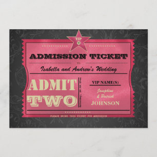 Wedding Admission Ticket Invitation