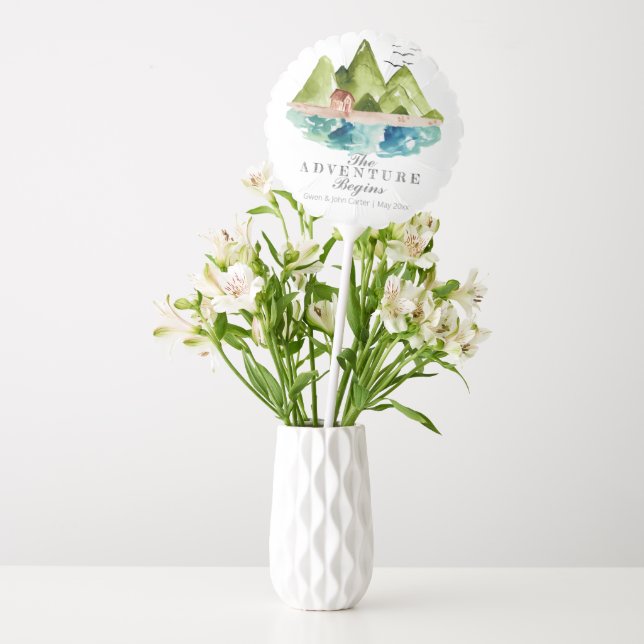 Wedding adventure mountain theme balloon decor (Vase)