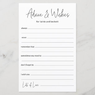 Wedding Advice and Wishes