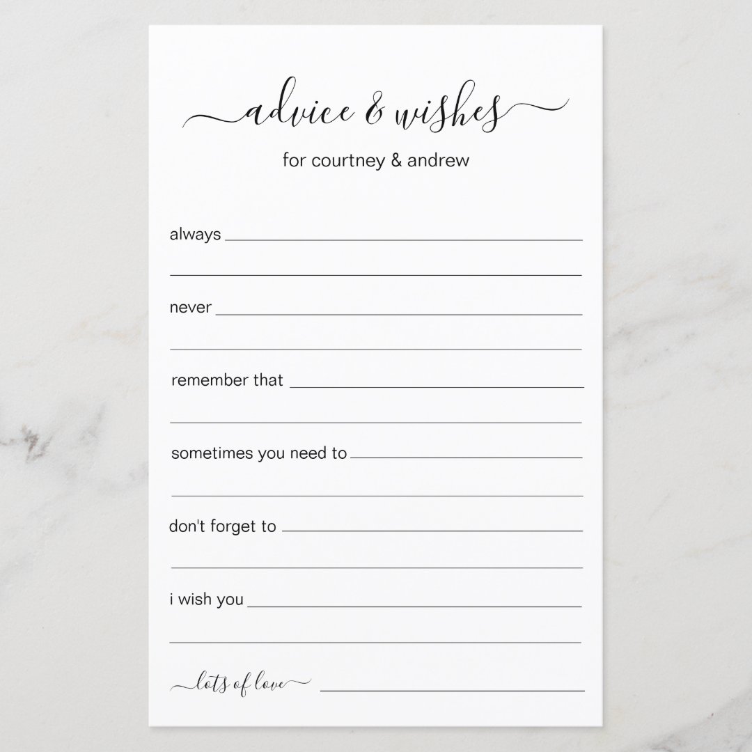 Wedding Advice and Wishes | Zazzle