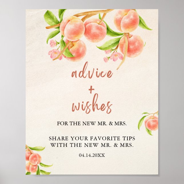 Wedding Advice And Wishes Card Poster (Front)