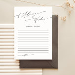 Wedding Advice And Wishes For Bride & Groom Card<br><div class="desc">Crafted with the modern minimalist in mind, the Wedding Advice And Wishes For Bride & Groom offer a sleek and elegant way to capture heartfelt messages on your special day. Featuring clean lines and a sophisticated script, these cards blend timeless advice with contemporary charm, ensuring each note is as memorable...</div>