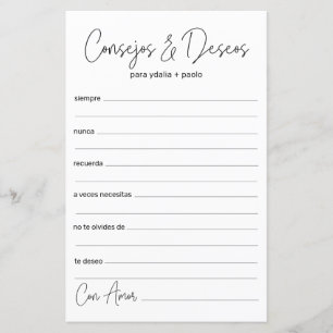 Wedding Advice and Wishes Spanish