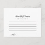 Wedding Advice Card<br><div class="desc">This  wedding advice card is perfect for a modern wedding. The design features . These cards are perfect for a wedding,  bridal shower,  baby shower,  graduation party & more. Personalize the cards with the names of the bride and groom,  parents-to-be or graduate.</div>