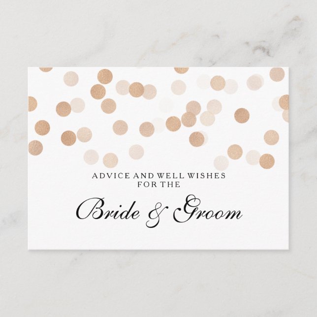 Wedding Advice Card Copper Foil Glitter Lights (Front)