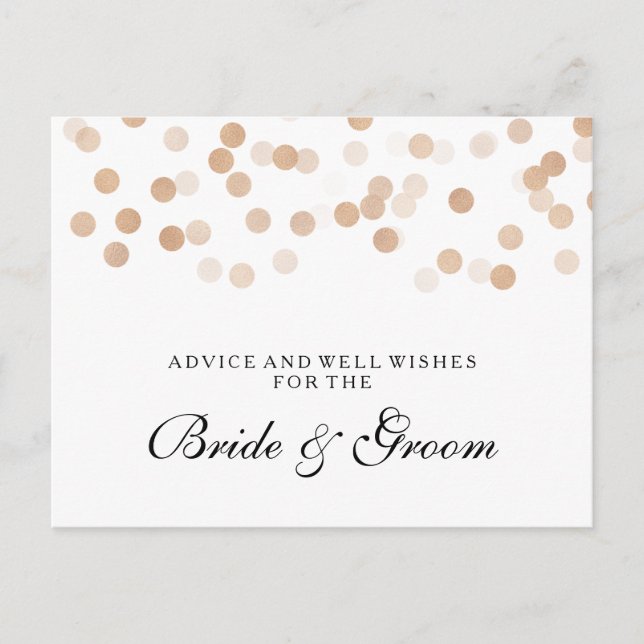 Wedding Advice Card Copper Foil Glitter Lights (Front)